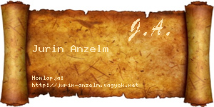 Jurin Anzelm névjegykártya